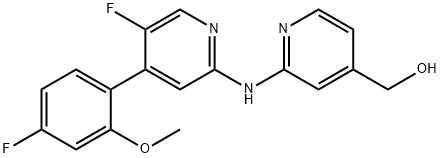 (2-((5-fluoro-4-(4-fluoro-2-methoxyphenyl)pyridin-2-yl)amino)pyridin-4-yl)methanol Structure