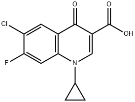 3-Quinolinecarboxylic acid, 6-chloro-1-cyclopropyl-7-fluoro-1,4-dihydro-4-oxo- Structure