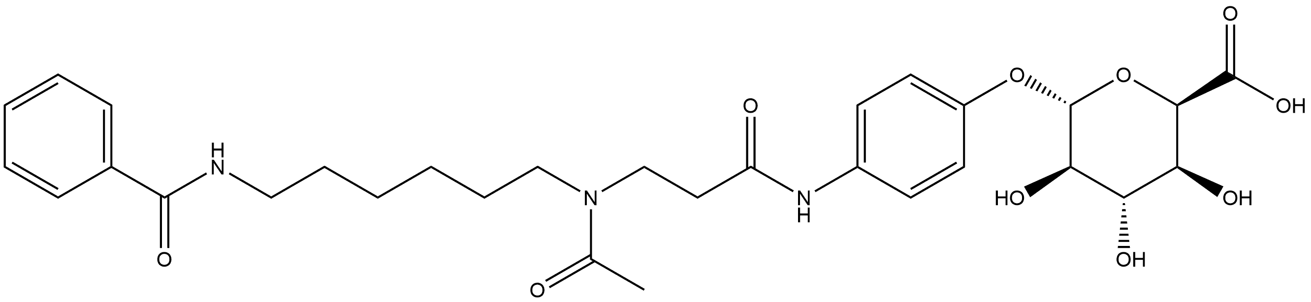 α-L-Idopyranosiduronic acid, 4-[[3-[acetyl[6-(benzoylamino)hexyl]amino]-1-oxopropyl]amino]phenyl Structure