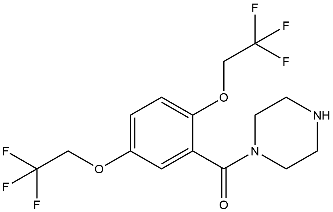 2,5-Bis(2,2,2-trifluoroethoxy)phenyl]-1-piperazinylmethanone Structure