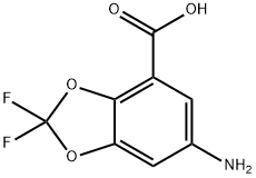 1,3-Benzodioxole-4-carboxylic acid, 6-amino-2,2-difluoro- 구조식 이미지