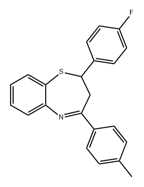 1,5-Benzothiazepine, 2-(4-fluorophenyl)-2,3-dihydro-4-(4-methylphenyl)- Structure