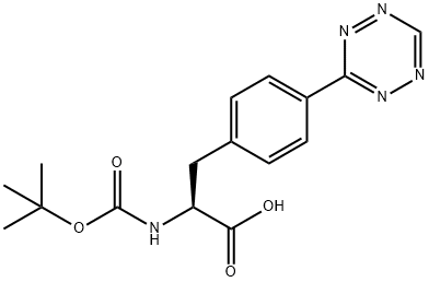 N-(tert-butoxycarbonyl)-4-(1,2,4,5-tetrazin-3-yl)phenylalanine Structure