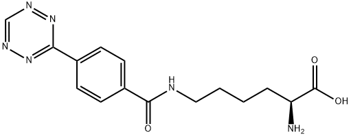 6-(4-(6-1,2,4,5-tetrazin-3-yl)benzoyl)lysine Structure