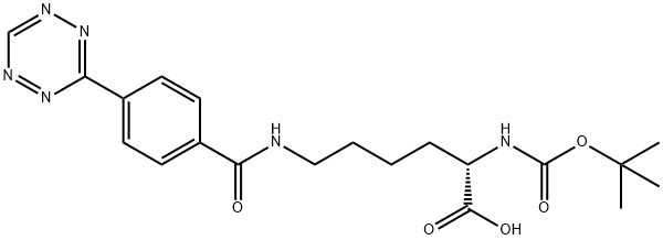 6-(4-(1,2,4,5-tetrazin-3-yl)benzamido)-2-((tert-butoxycarbonyl)amino)hexanoic acid Structure