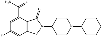 1H-Isoindole-4-carboxamide, 2-(1-cyclohexyl-4-piperidinyl)-6-fluoro-2,3-dihydro-3-oxo- Structure