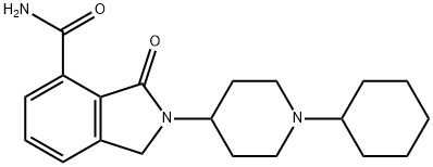 1H-Isoindole-4-carboxamide, 2-(1-cyclohexyl-4-piperidinyl)-2,3-dihydro-3-oxo- Structure