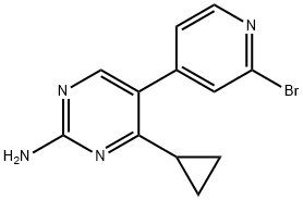 2-Pyrimidinamine, 5-(2-bromo-4-pyridinyl)-4-cyclopropyl- Structure