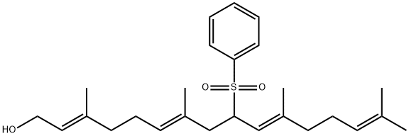 2,6,10,14-Hexadecatetraen-1-ol, 3,7,11,15-tetramethyl-9-(phenylsulfonyl)-, (2E,6E,10E)- 구조식 이미지