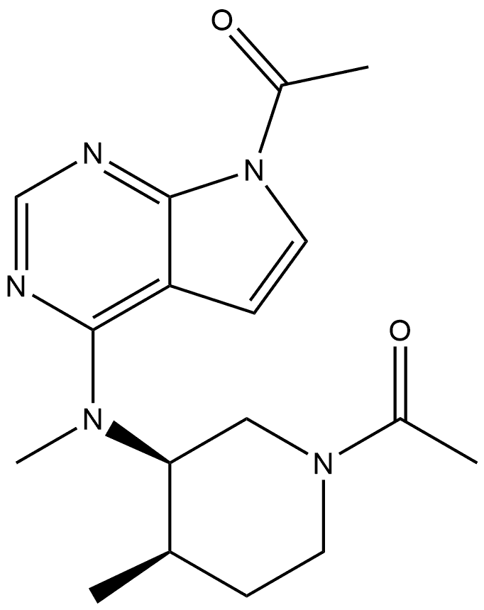 1-?[4-?[[(3R,?4R)?-?1-?Acetyl-?4-?methyl-?3-?piperidinyl]?methylamino]?-?7H-?pyrrolo[2,?3-?d]?pyrimidin-?7-?yl]?ehtanone Structure