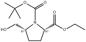 1-tert-butyl 2-ethyl 5-(hydroxymethyl)pyrrolidine-1,2-dicart)oxyiate Structure