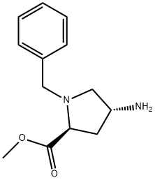 (4R, 2S)-4-Amino-1-benzyl-pyrrolidine-2-carboxylic acid methyl ester Structure