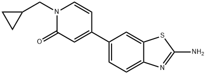 4-(2-Amino-6-benzothiazolyl)-1-(cyclopropylmethyl)-2(1H)-pyridinone Structure