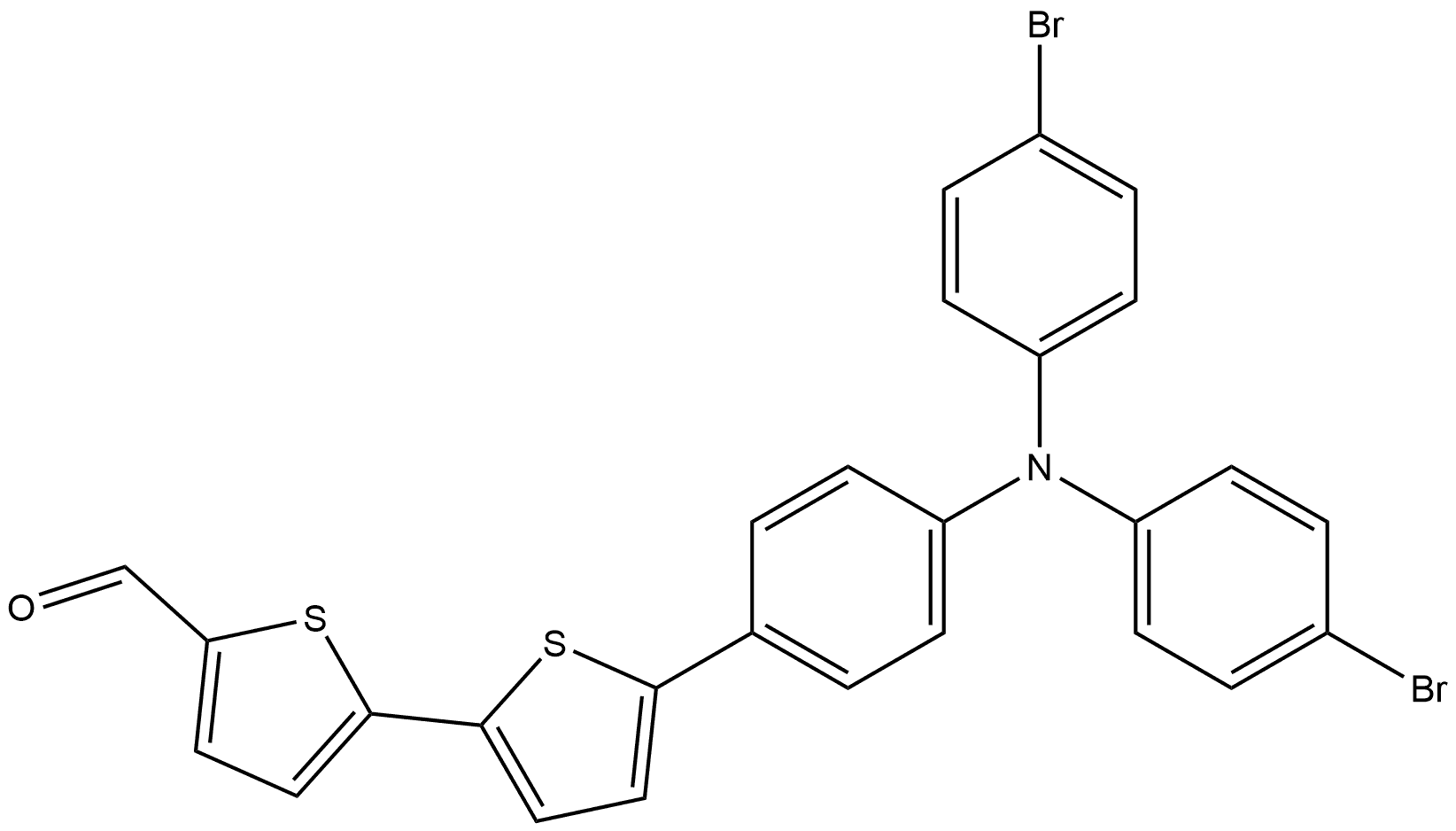 5′-[4-[Bis(4-bromophenyl)amino]phenyl][2,2′-bithiophene]-5-carboxaldehyde Structure