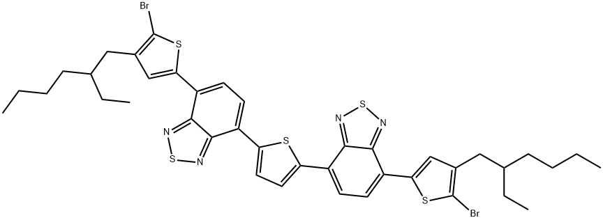 2,1,3-Benzothiadiazole, 4,4'-(2,5-thiophenediyl)bis[7-[5-bromo-4-(2-ethylhexyl)-2-thienyl]- Structure