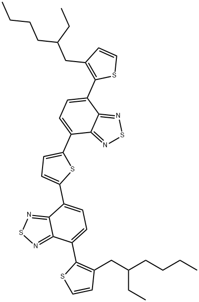 2,1,3-Benzothiadiazole, 4,4'-(2,5-thiophenediyl)bis[7-[3-(2-ethylhexyl)-2-thienyl]- 구조식 이미지
