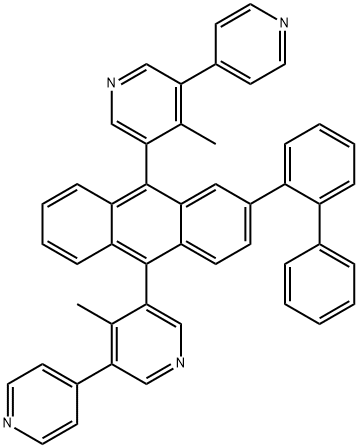 3,4'-Bipyridine, 5-[2-[1,1'-biphenyl]-2-yl-10-(4-methyl[3,4'-bipyridin]-5-yl)-9-anthracenyl]-4-methyl- Structure