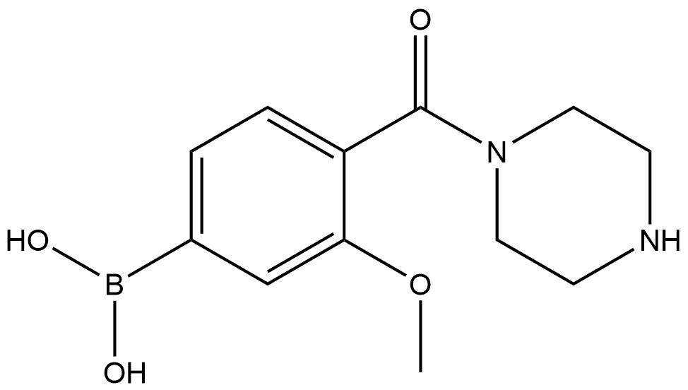 B-[3-Methoxy-4-(1-piperazinylcarbonyl)phenyl]boronic acid Structure