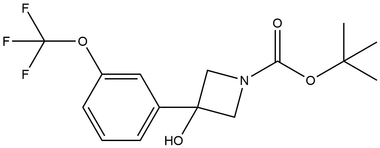 1-Azetidinecarboxylic acid, 3-hydroxy-3-[3-(trifluoromethoxy)phenyl]-, 1,1-dimethylethyl ester Structure