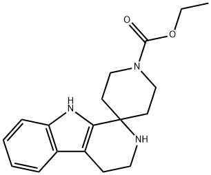 Spiro[piperidine-4,1'-[1H]pyrido[3,4-b]indole]-1-carboxylic acid, 2',3',4',9'-tetrahydro-, ethyl ester Structure