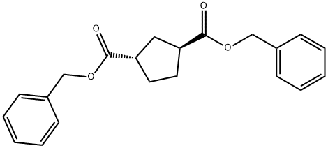 1,3-Cyclopentanedicarboxylic acid, 1,3-bis(phenylmethyl) ester, (1S,3S)- Structure