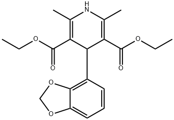 3,5-Pyridinedicarboxylic acid, 4-(1,3-benzodioxol-4-yl)-1,4-dihydro-2,6-dimethyl-, 3,5-diethyl ester Structure