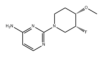 4-Pyrimidinamine, 2-[(3R,4S)-3-fluoro-4-methoxy-1-piperidinyl]- 구조식 이미지