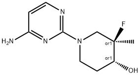 4-Piperidinol, 1-(4-amino-2-pyrimidinyl)-3-fluoro-3-methyl-, (3R,4R)-rel- Structure