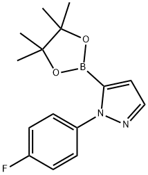 1H-Pyrazole, 1-(4-fluorophenyl)-5-(4,4,5,5-tetramethyl-1,3,2-dioxaborolan-2-yl)- Structure