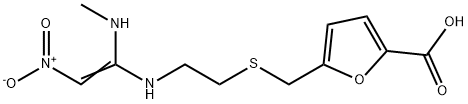 2-Furancarboxylic acid, 5-[[[2-[[1-(methylamino)-2-nitroethenyl]amino]ethyl]thio]methyl]- Structure