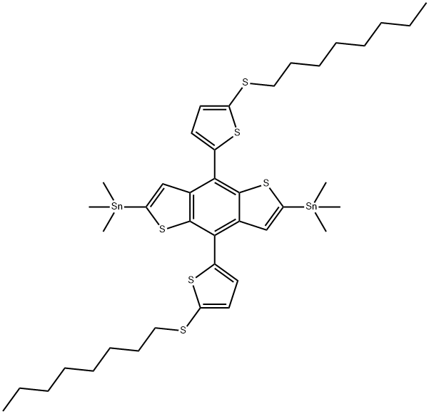 2,6-bis(triMethyltin)-(4,8-bis(5-(octylthio)thiophen-2-yl)benzo[1,2-b:4,5-b']dithiophene) Structure