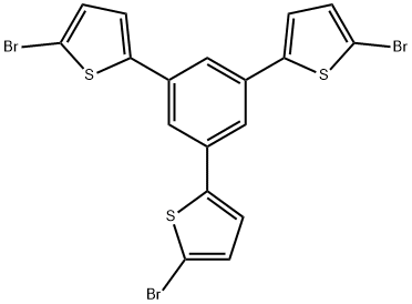 Thiophene, 2,2',2''-(1,3,5-benzenetriyl)tris[5-bromo- Structure