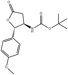 Carbamic acid, N-[(2S,3R)-tetrahydro-2-(4-methoxyphenyl)-5-oxo-3-furanyl]-, 1,1-dimethylethyl ester Structure