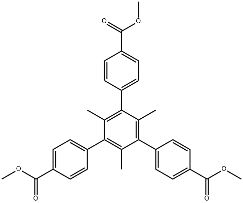 [1,1':3',1''-Terphenyl]-4,4''-dicarboxylic acid, 5'-[4-(methoxycarbonyl)phenyl]-2',4',6'-trimethyl-, 4,4''-dimethyl ester Structure