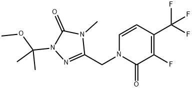 2(1H)-Pyridinone, 1-[[4,5-dihydro-1-(1-methoxy-1-methylethyl)-4-methyl-5-oxo-1H-1,2,4-triazol-3-yl]methyl]-3-fluoro-4-(trifluoromethyl)- Structure