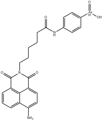 Arsinic acid, As-[4-[[6-(6-amino-1,3-dioxo-1H-benz[de]isoquinolin-2(3H)-yl)-1-oxohexyl]amino]phenyl]- Structure