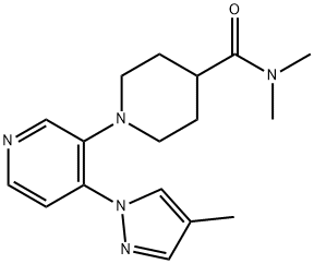 4-Piperidinecarboxamide, N,N-dimethyl-1-[4-(4-methyl-1H-pyrazol-1-yl)-3-pyridinyl]- 구조식 이미지