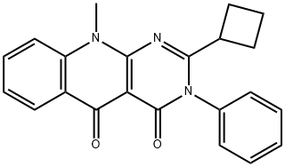 Pyrimido[4,5-b]quinoline-4,5(3H,10H)-dione, 2-cyclobutyl-10-methyl-3-phenyl- Structure