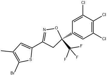 Isoxazole, 3-(5-bromo-4-methyl-2-thienyl)-4,5-dihydro-5-(3,4,5-trichlorophenyl)-5-(trifluoromethyl)-, (5S)- Structure