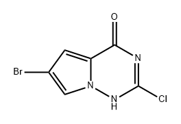 Pyrrolo[2,1-f][1,2,4]triazin-4(1H)-one, 6-bromo-2-chloro- Structure