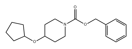 1-Piperidinecarboxylic acid, 4-(cyclopentyloxy)-, phenylmethyl ester 구조식 이미지