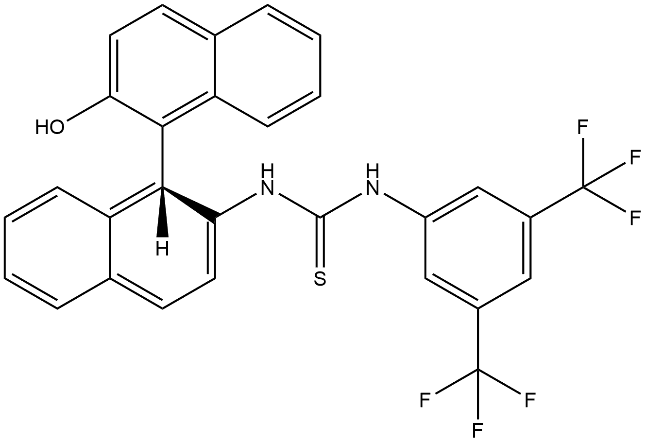 (S)-1-(3,5-bis(trifluoromethyl)phenyl)-3-(2'-hydroxy-[1,1'-binaphthalen]-2-yl)thiourea Structure