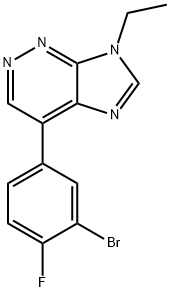 7H-Imidazo[4,5-c]pyridazine, 4-(3-bromo-4-fluorophenyl)-7-ethyl- 구조식 이미지