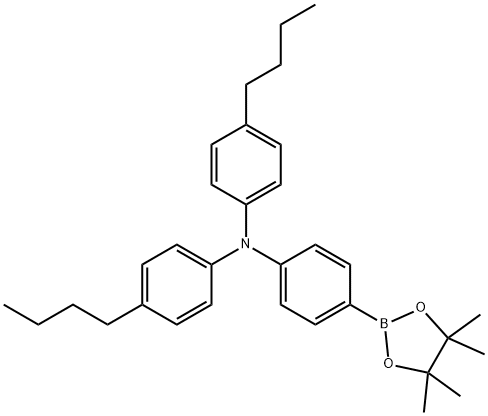 Benzenamine, N,N-bis(4-butylphenyl)-4-(4,4,5,5-tetramethyl-1,3,2-dioxaborolan-2-yl)- Structure