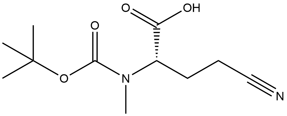 Butanoic acid, 4-cyano-2-[[(1,1-dimethylethoxy)carbonyl]methylamino]-, (2S)- Structure