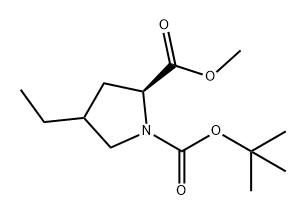 1,2-Pyrrolidinedicarboxylic acid, 4-ethyl-, 1-(1,1-dimethylethyl) 2-methyl ester, (2S)- Structure