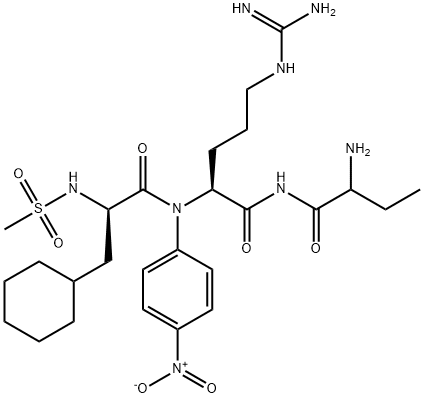 L-Argininamide, 3-cyclohexyl-N-(methylsulfonyl)-D-alanyl-(2S)-2-aminobutanoyl-N-(4-nitrophenyl)- 구조식 이미지