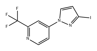 Pyridine, 4-(3-iodo-1H-pyrazol-1-yl)-2-(trifluoromethyl)- Structure