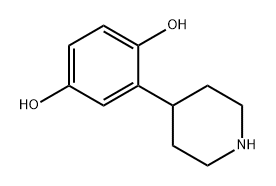 1,4-Benzenediol, 2-(4-piperidinyl)- Structure