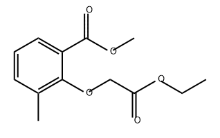 Benzoic acid, 2-(2-ethoxy-2-oxoethoxy)-3-methyl-, methyl ester 구조식 이미지